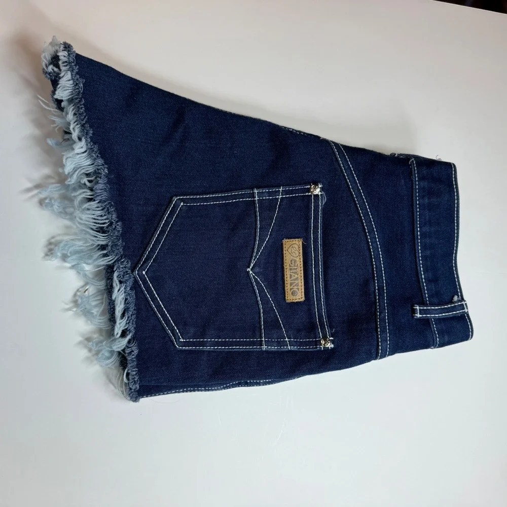 Vintage Gitano Denim Hot Shorts Frayed Hem High Waist 90s Y2K Size 25 Jorts